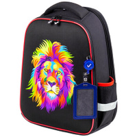 Ранец BRAUBERG FIT 2 отделения Colorful lion 38х27х14 см 270618