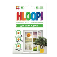 Приманка-наклейка от мух HLOOP декоративная 4 шт в евроконверте цветы в пакете