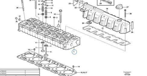 Головка блока D6E ГБЦ Volvo 20941118 Вольво 220D