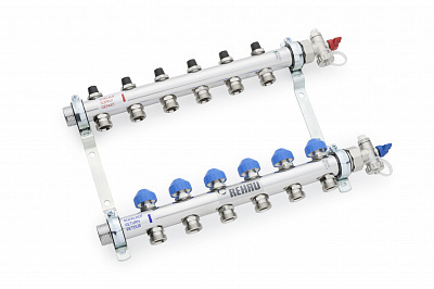 Распределительный коллектор HKV на 10 контуров нержавеющая сталь