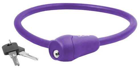 Велосипедный замок M-WAVE тросовый, на ключ, 12 х 600мм, фиолетовый(60), 5-231049 M-Wave