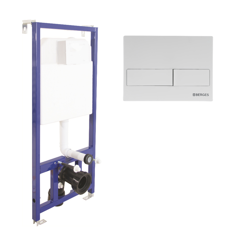 Инсталляция для скрытого монтажа унитаза кнопка L4, Soft Touch, белая ...