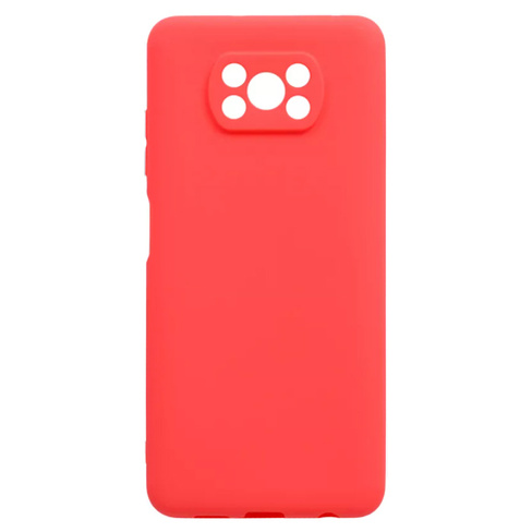 Чехол-накладка для Xiaomi Poco X3, 0.3мм красный силикон