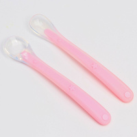 Набор силиконовых ложек для кормления, 2 шт., цвет розовый Mum&Baby