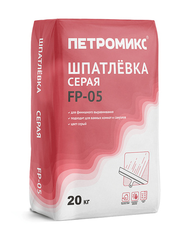 Шпаклевка Петромикс FP-05 цементно-известковая серая 20кг
