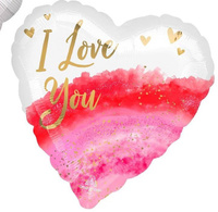 Фольгированное сердце с надписью "I love you"