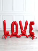 Набор шаров букв на подставке красный LOVE