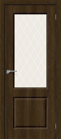 Дверь межкомнатная Скинни-13 Dark Barnwood White Сrystal BRAVO