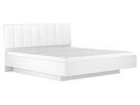 Двуспальная кровать Марсель ПМ Белый / Белый, экокожа, 140х200 см