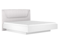 Двуспальная кровать Марсель Лайт ПМ Белый / Белый, микровелюр, 180х200 см