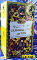 Индийское благовоние PPURE Frankincense & Myrrh / Ладан и Мирра 15гр