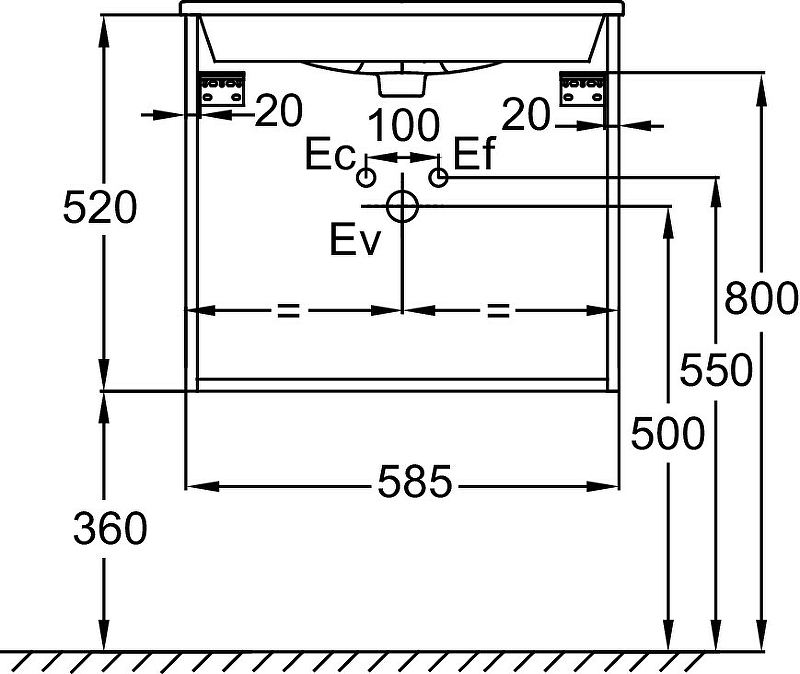 Eb2385 j5 пенал подвесной tolbiac 40 белый