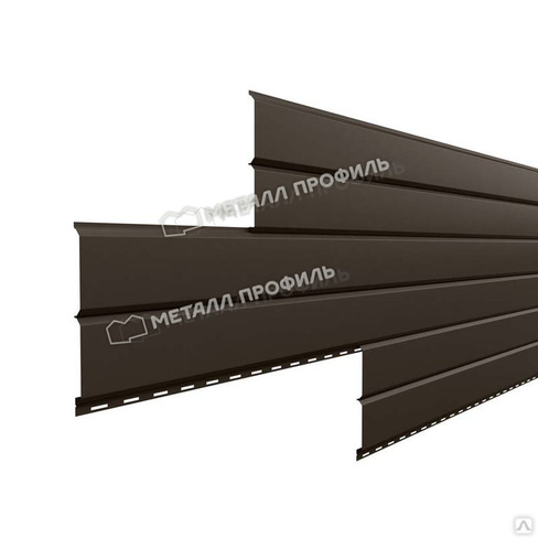 Сайдинг металлический L -Брус VikingMP E- ПЭ- RR32 Темный коричневый