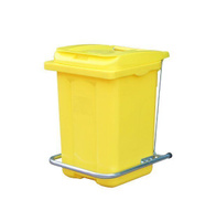 Бак мусорный пластиковый 60 л желтый с педалью
