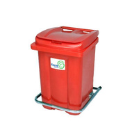 Бак мусорный пластиковый 60 л красный с педалью
