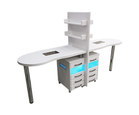Стол для маникюра двухместный с УФ-блоками и вытяжками