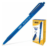Ручка шариковая автоматическая BIC "Round Stic Clic", синяя, корпус тонированный синий, узел 1 мм, линия письма 0,32 мм,