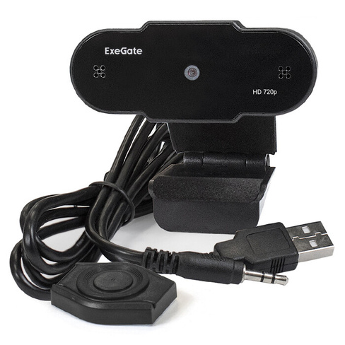 Веб-камера ExeGate BlackView C525 HD Tripod, 1280х720 микрофон USB