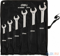 Набор комбинированных ключей с трещоткой 6 шт Deli DL140106T Спецификация: 19,22,24,27,30,32мм. Сталь 40 Cr. Трещотка 50