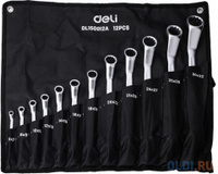Набор накидных изогнутых гаечных ключей 12 шт Deli DL150012A Спецификация: 6x7, 8x9, 10x11, 12x13, 14x15, 16x17, 18x19,