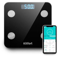 Напольные весы KitFort КТ-805, до 180кг, цвет: черный
