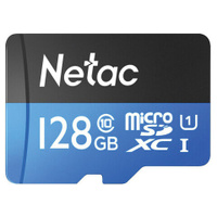 Карта памяти microSDXC 128 ГБ NETAC P500 Standard UHS-I U1 90 Мб/с class 10 адаптер NT02P500STN-128G-R