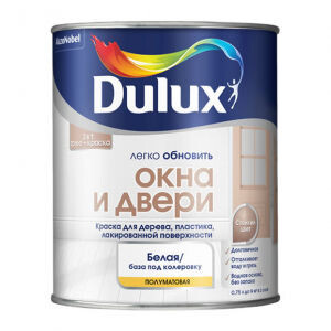 КРАСКА DULUX ОКНА/ДВЕРИ п/мат BC 0.75л