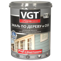 Эмаль акриловая (АК) VGT по дереву и OSB Premium полуматовая, АА, полуматовая, ванильная, 2.5 кг