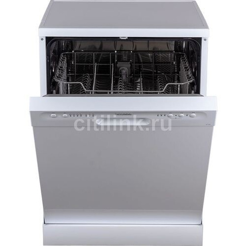 Посудомоечная машина Hyundai DF105, полноразмерная, напольная, 60см, загрузка 12 комплектов, белая