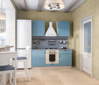 Кухонный гарнитур Регина 1,8м (Прованс) Голубой со столом под духовку Столплит