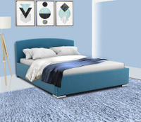 Кровать Классика с подъемным основанием, 1600х2000, велюр (велюр 115 синий) Столплит