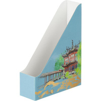 Лоток вертикальный для бумаг 75 мм Attache Selection Travel картонный голубой