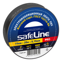 Изолента Safeline ПВХ черная 19 мм 20 м