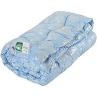 Одеяло Соня Текстильная Фабрика Лебяжий пух комфорт + зимнее, 200 x 220 см, голубой/серебристый