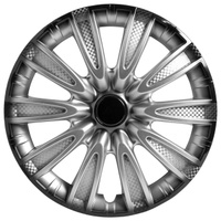 Колпак для колеса AIRLINE Торнадо+ R15 серебристо-черный карбон 2 шт