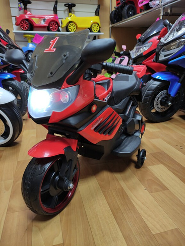 Электромотоцикл детский 2х колесный цвет красный