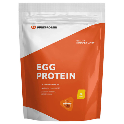 Яичный протеин, вкус «Карамель», 600 г, Pure Protein PureProtein