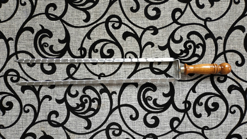 Двойной шампур с деревянной ручкой шар 600x12x3