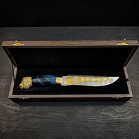 Нож Лев Златоуст, золото, художественное литьё