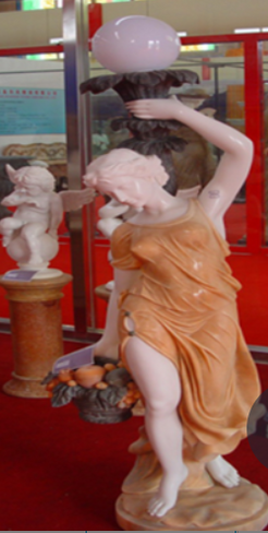Скульптура мраморная женщина с корзиной