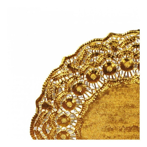 Салфетка ажурная золотая d 24 см, металлизированная целлюлоза, 100 шт Garcia De Pou | 305.13