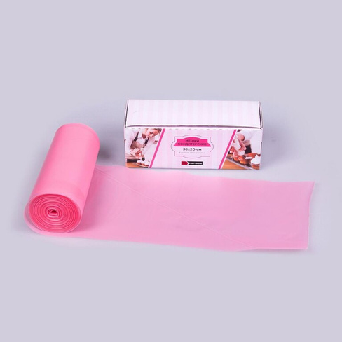 Мешок кондитерский 38см розовый, 3-сл 80мкм, прочные швы, 100шт P.L. Proff Cuisine | RI-P15