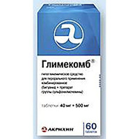 Глимекомб таблетки 40мг+500мг 60шт АО Акрихин