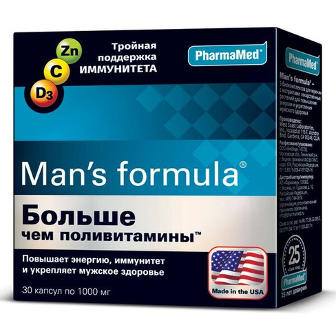 Витамины для мужчин Больше чем поливитамины Man's formula/Мен-с формула капсулы 1000мг 30шт Pharmamed/West Coast Laborat