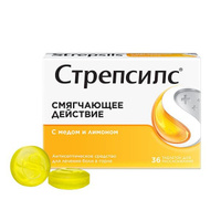 Стрепсилс мед-лимон таблетки для рассасывания 36шт Reckitt Benckiser Healthcare