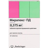 Мирапекс ПД таблетки с пролонгированным высвобождением 0,375мг 10шт Boehringer Ingelheim/Роттендорф Фарма ГмбХ