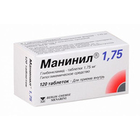 Манинил 1.75 таблетки 1,75мг 120шт Berlin-Chemie