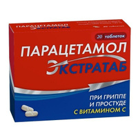 Парацетамол Экстратаб таблетки 500мг+150мг 20шт АО Алиум/Оболенское ФП