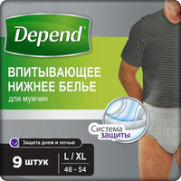 Впитывающее нижнее белье Depend/Депенд для мужчин L/XL (48-54) 9 шт. Kimberly-Clark