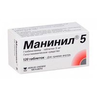 Манинил 5 таблетки 5мг 120шт Berlin-Chemie